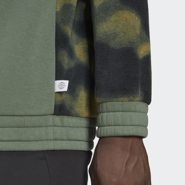 Chamarra Polar Con Estampado Natural Y Cremallera De 1/4 Orbit Green Adidas