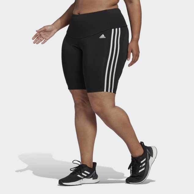 Mallas Cortas Deportivas De Tiro Alto Diseñadas En Negro De 2 Movimientos (talla Grande) Adidas