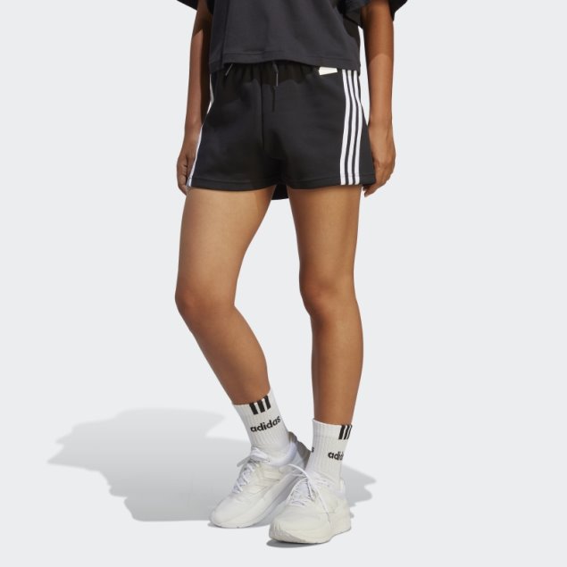 Pantalones Cortos De 3 Rayas De Iconos De Futuro Adidas Negro Elegante