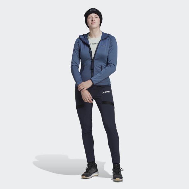 Adidas Terrex Tech Fleece Light Chaqueta De Senderismo Con Capucha Acero