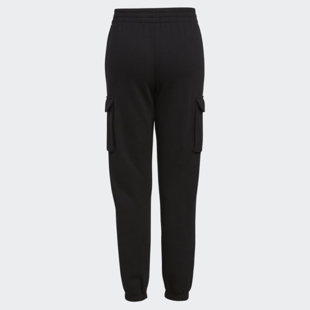 Joggers Adidas Cargo De Polar Con 3 Rayas En Negro