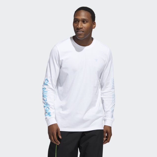 Camiseta Blanca Con Gráfico Trae Adidas