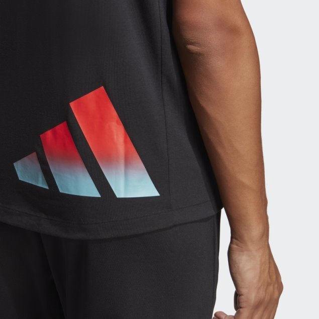 Camiseta Negra De Entrenamiento Con Logo De 3 Barras De Iconos De Tren Adidas