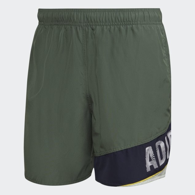 Shorts De Baño Adidas Wording Verde óxido