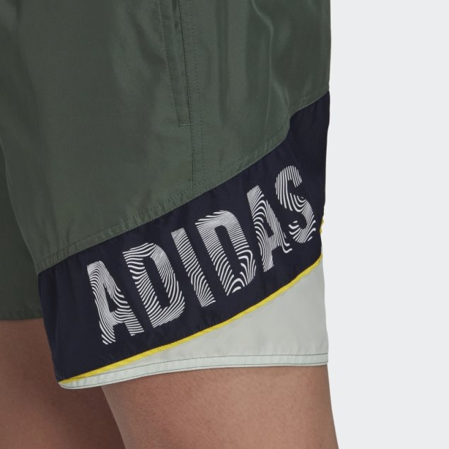 Shorts De Baño Adidas Wording Verde óxido