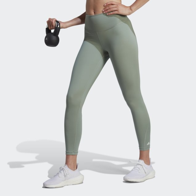 Leggings Adidas Optime Training 7/8 Plata Verde