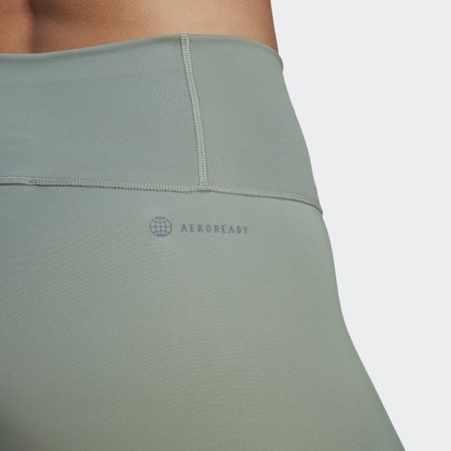 Leggings Optime Training 7/8 Plata Verde Adidas