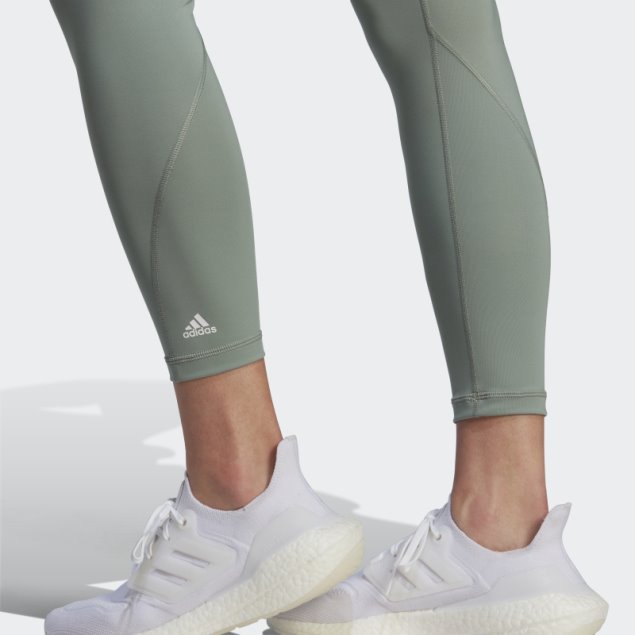 Leggings Optime Training 7/8 Plata Verde Adidas