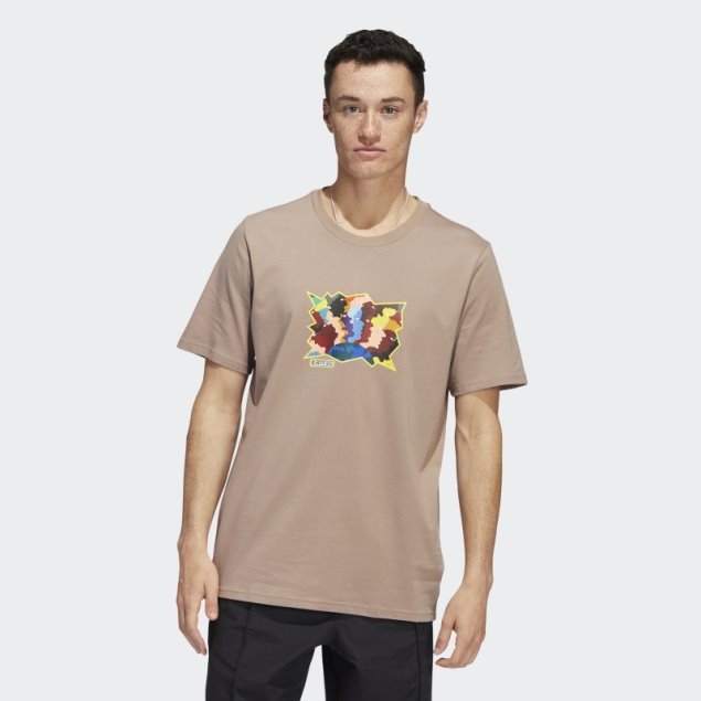 Camiseta Mettz World Peeps Manga Corta Marron Calcáreo Adidas