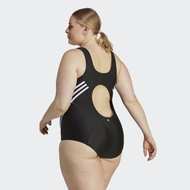 Traje De Baño Adidas Negro De 3 Rayas (talla Grande)