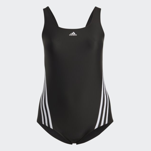 Traje De Baño Adidas Negro De 3 Rayas (talla Grande)