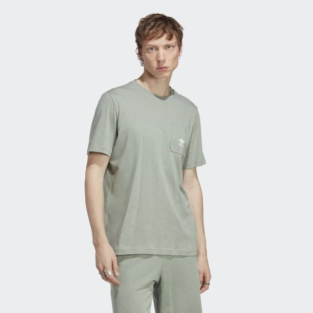 Camiseta Adidas Essentials+ Made With Hemp Verde Plata
