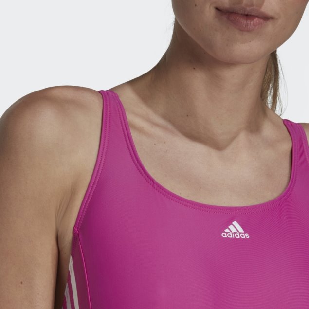 Bañador Mid 3 Rayas Adidas Fucsia