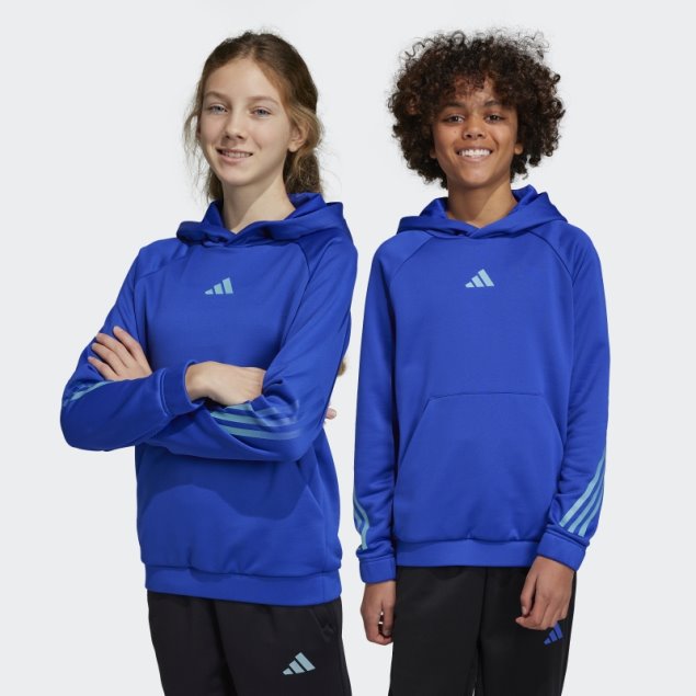 Sudadera Azul Adidas Train Icons Aeroready Con 3 Rayas