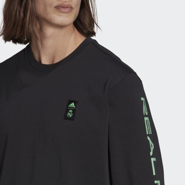 Camiseta Adidas Real Madrid Tiro 21 Lifestyler Manga Larga Negra