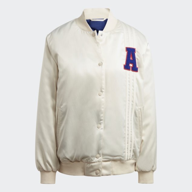 Chaqueta Colegial Satinada Adidas Blanca