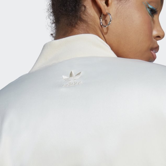 Chaqueta Colegial Satinada Adidas Blanca
