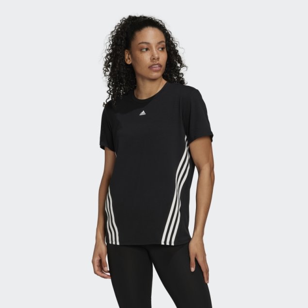 Camiseta Adidas 3 Rayas Con Iconos De Tren Negro