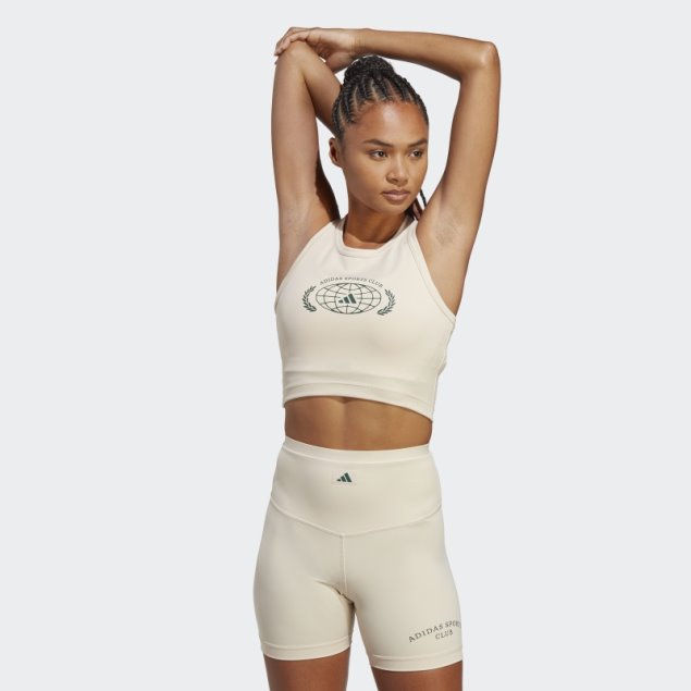 Camiseta Sin Mangas Corta Con Gráfico De Club Deportivo De Lino Adidas Fashion