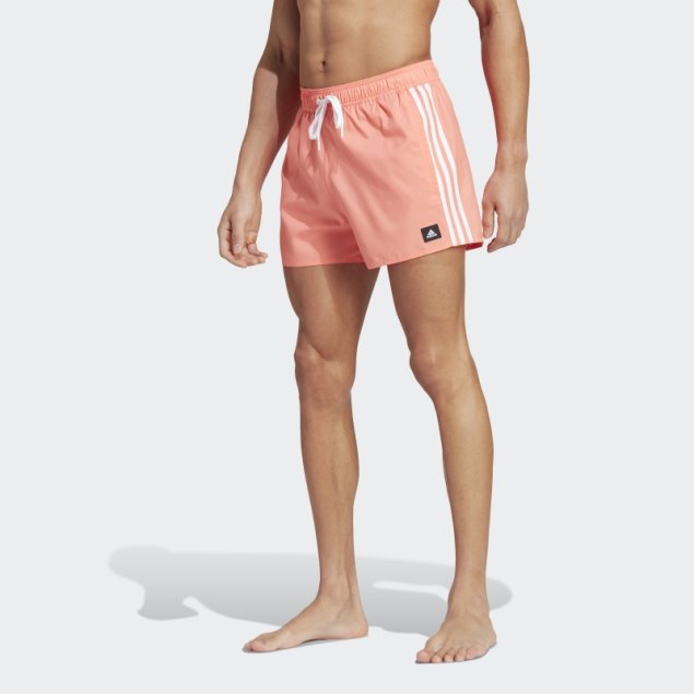 Shorts De Baño Adidas Clx 3 Rayas Coral