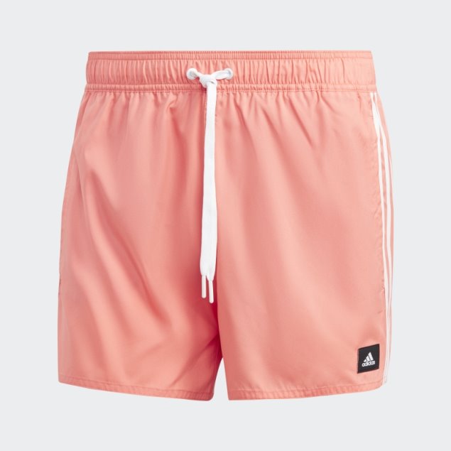 Shorts De Baño Adidas Clx 3 Rayas Coral