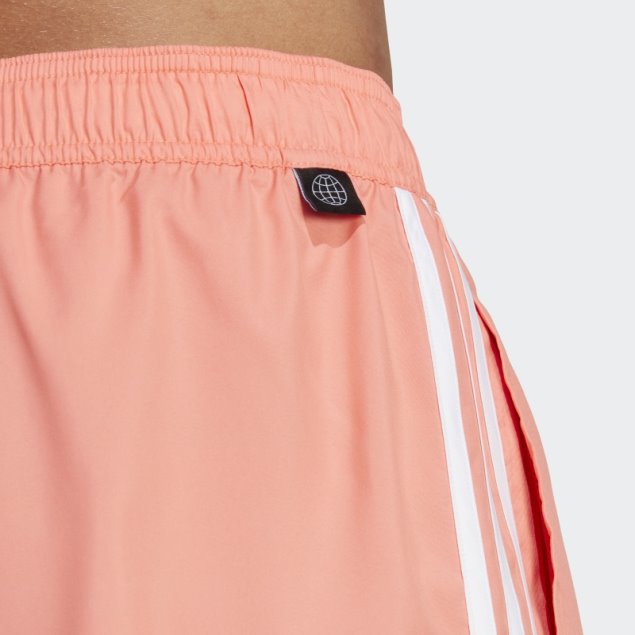 Shorts De Baño Adidas Clx 3 Rayas Coral