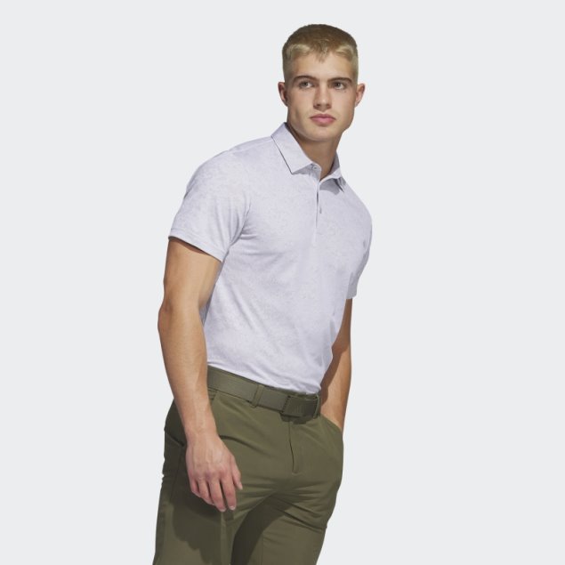 Adidas Polo De Golf Texturizado Jacquard Blanco