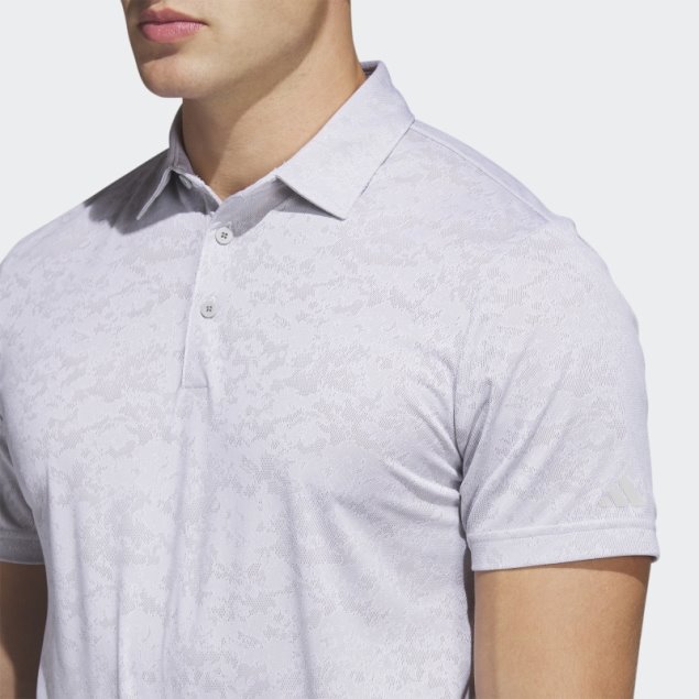 Adidas Polo De Golf Texturizado Jacquard Blanco