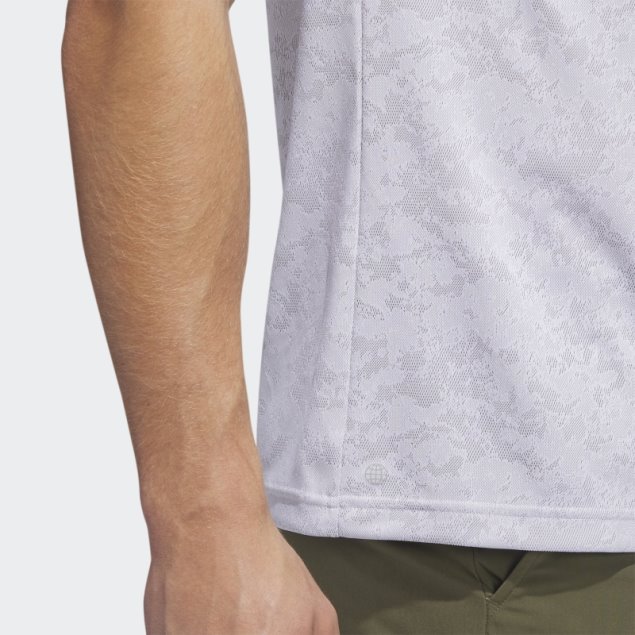 Adidas Polo De Golf Texturizado Jacquard Blanco