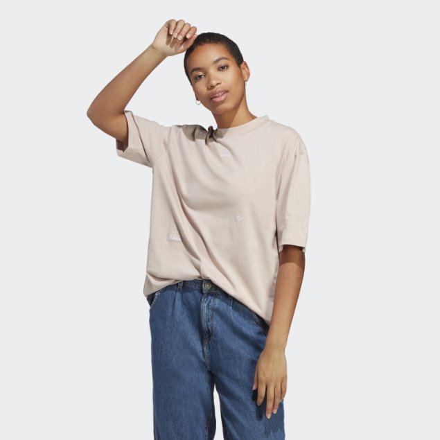 Camiseta Boyfriend Con Gráficos Inspirados En Cristales Curativos Adidas Taupe