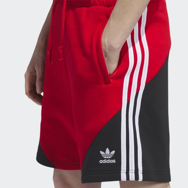 Adidas Sst Shorts De Forro Polar Escarlata