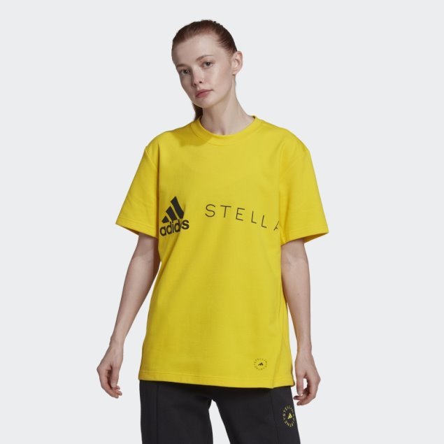 Camiseta Amarilla Con Logo De Adidas By Stella Mccartney Caliente