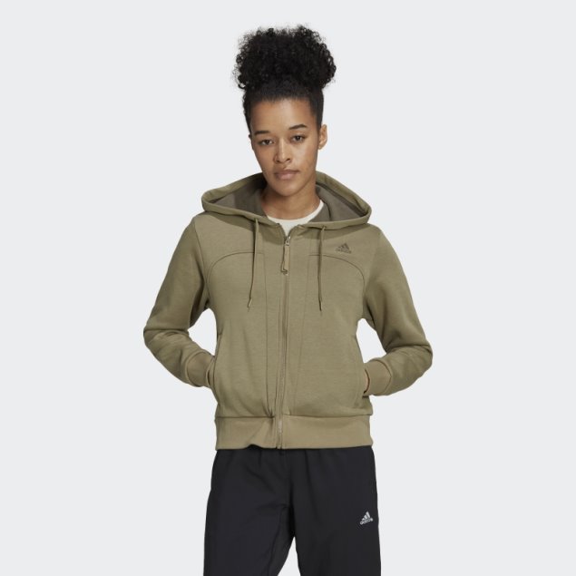 Sudadera Con Capucha Verde Adidas Orbit Hyperglam Con Cremallera Completa