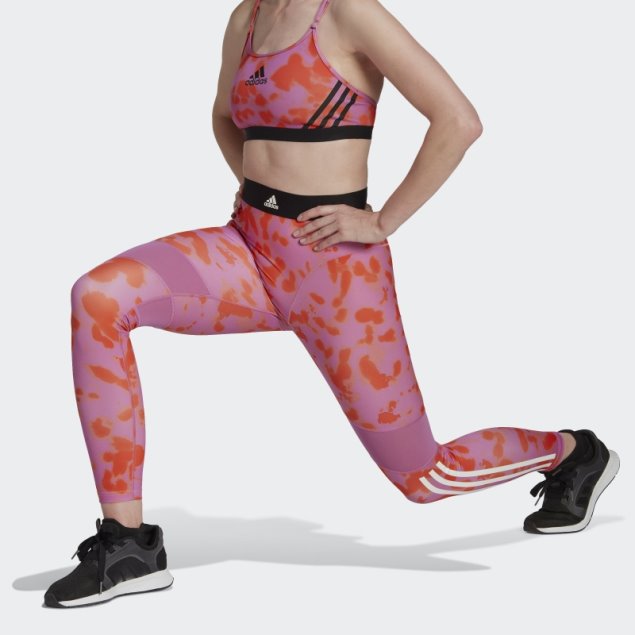 Leggings 7/8 Estampados Adidas Hyperglam Naranja