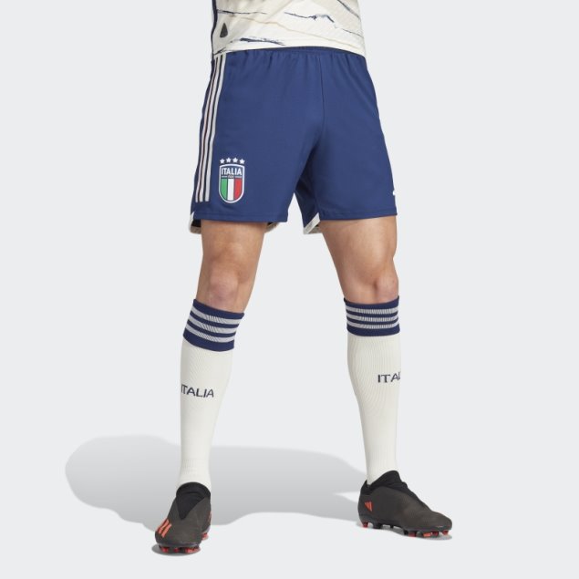 Adidas Pantalón Corto Azul Oscuro Italia 23 Primera Equipación Autentico