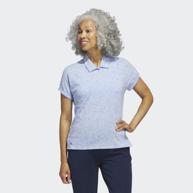 Polo De Golf Estampado Go-to Azul Amanecer De Adidas