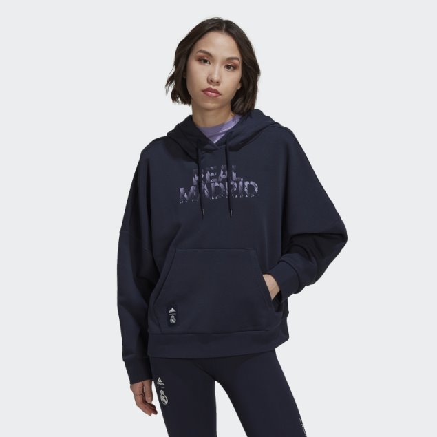Sudadera Con Capucha Adidas Real Madrid Azul Marino Noche