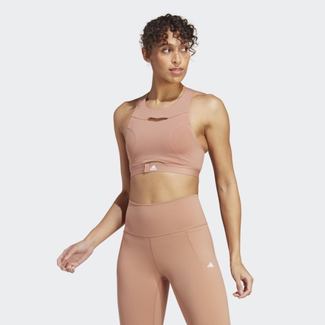Sujetador De Entrenamiento De Sujeción Media Adidas Powerimpact Luxe Arcilla