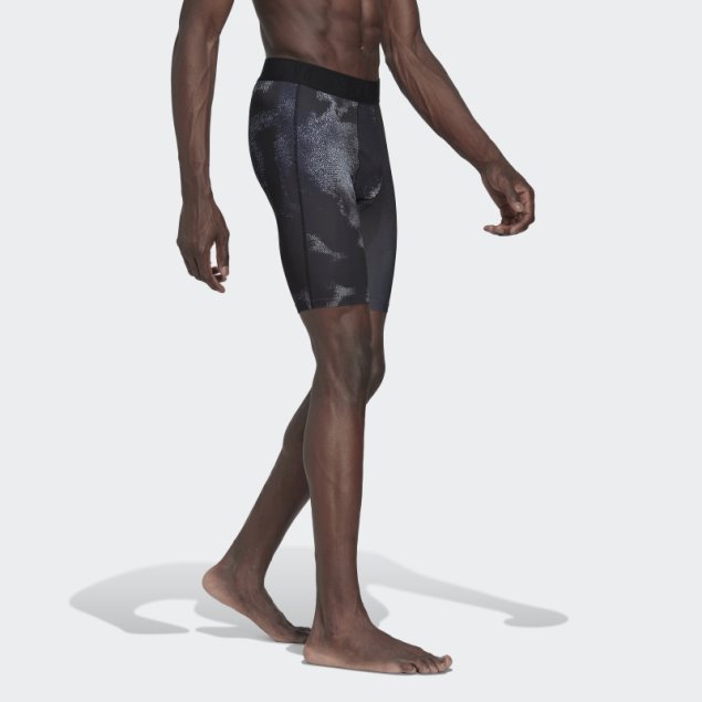 Mallas Cortas De Entrenamiento Techfit Allover Print Multicolor Adidas