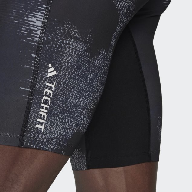 Mallas Cortas De Entrenamiento Techfit Allover Print Multicolor Adidas