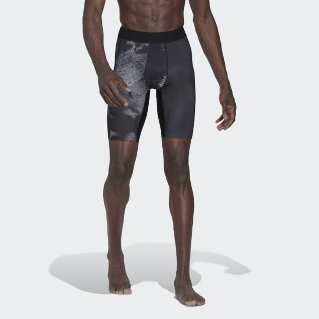 Mallas Cortas De Entrenamiento Techfit Allover Print Adidas Multicolor