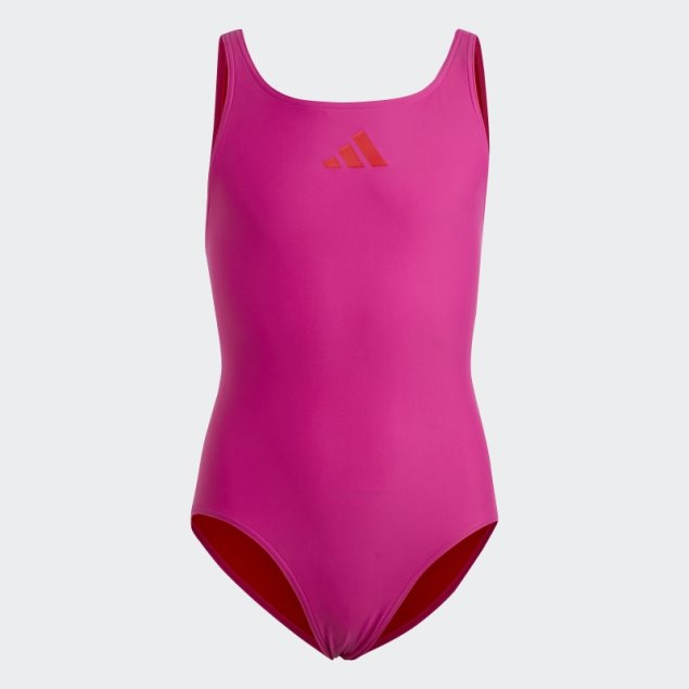 Bañador Fucsia Sólido Con Logo Pequeño Adidas