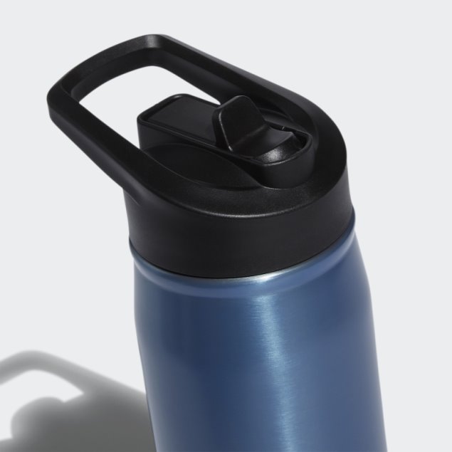 Adidas Botella Metal Pajita Acero Azul 600 Ml
