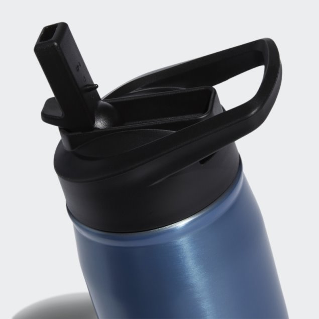 Adidas Botella Metal Pajita Acero Azul 600 Ml
