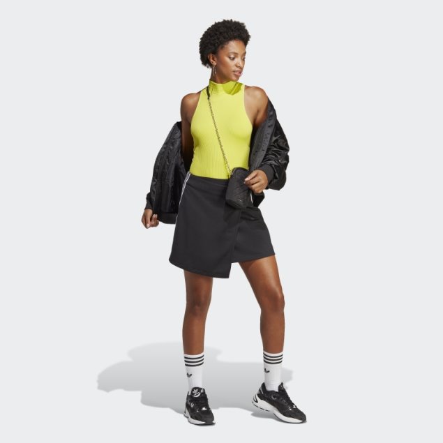 Falda Cruzada Corta Adicolor Classics 3 Rayas Adidas Negro