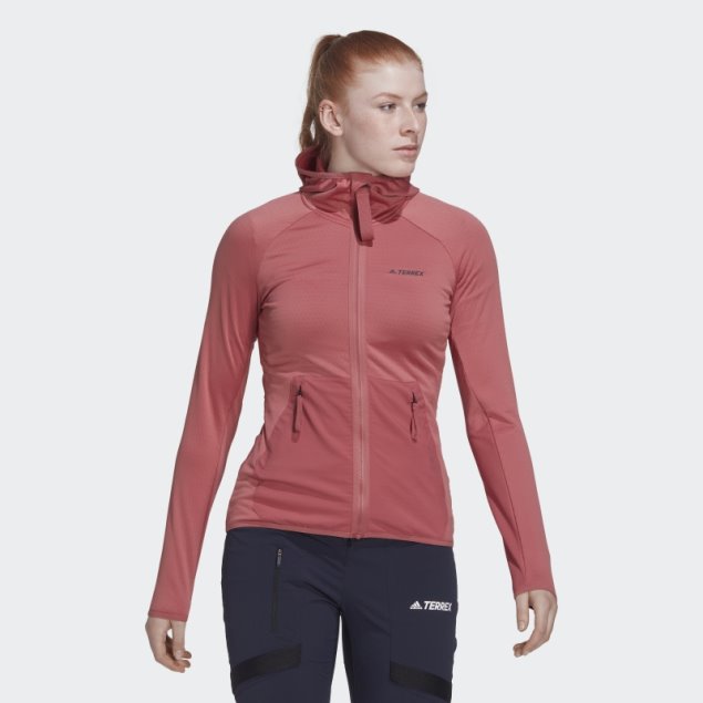 Adidas Terrex Tech Flooce Light Chaqueta De Senderismo Con Capucha Roja