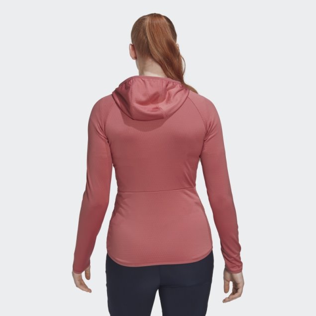 Adidas Terrex Tech Flooce Light Chaqueta De Senderismo Con Capucha Roja