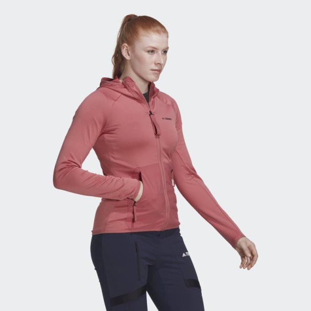 Adidas Terrex Tech Flooce Light Chaqueta De Senderismo Con Capucha Roja