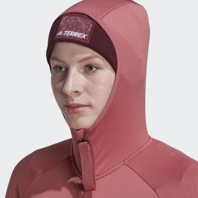 Adidas Terrex Tech Flooce Light Chaqueta De Senderismo Con Capucha Roja