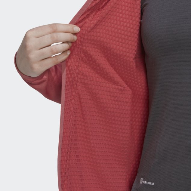 Adidas Terrex Tech Flooce Light Chaqueta De Senderismo Con Capucha Roja